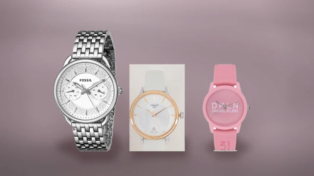 Trei ceasuri de dama la preturi diferite, de la unul de plastic la unul cu cristal safir