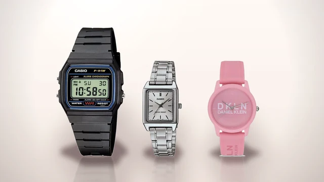 Trei ceasuri de dama ieftine, un Casio digital, unul clasic cu bratara de otel si unul cu curea de silicon