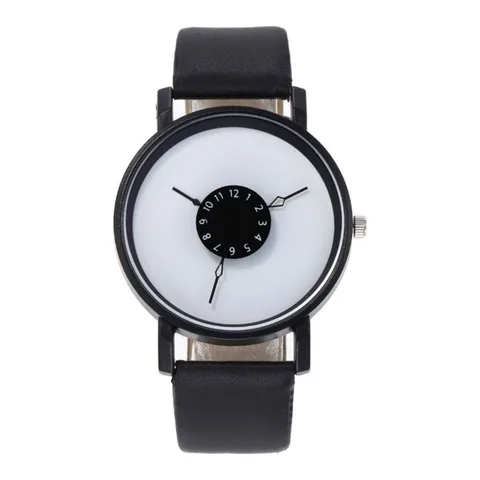 Ceas de Dama Ivy cu Cadran Alb si Curea Neagra din Piele Ecologica, Design Clasic si Elegant, Ideal Cadou pentru Femei