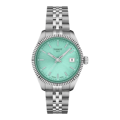 Ceas Tissot Ballade, 34 mm, mecanism quartz, carcasa inox, bratara inox, verde, 10 ATM