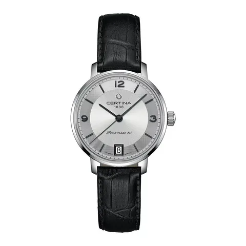 Certina automatic cu curea din piele, Negru