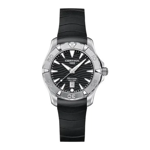 Certina, Inox/Cauciuc, Negru