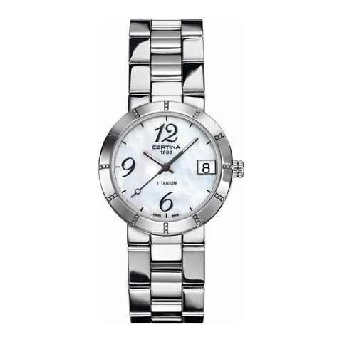 Certina quartz cu bratara din titan Stella, Argintiu