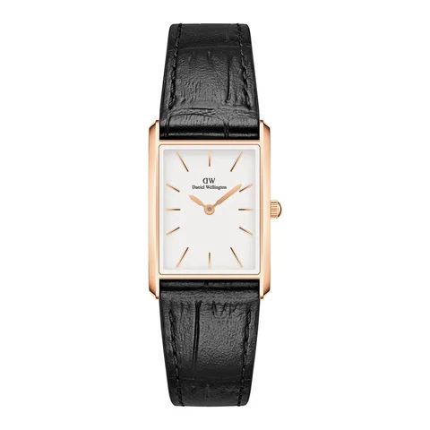 Daniel Wellington cu o curea de piele, Negru