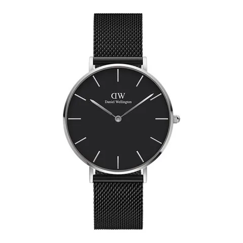 Daniel Wellington quartz cu bratara din otel inoxidabil cu model plasa, Negru