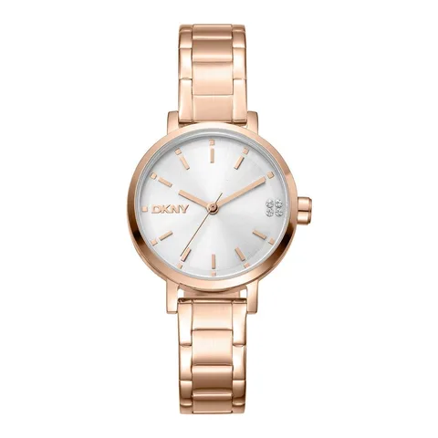DKNY de otel inoxidabil cu logo pe cadran, Auriu rose
