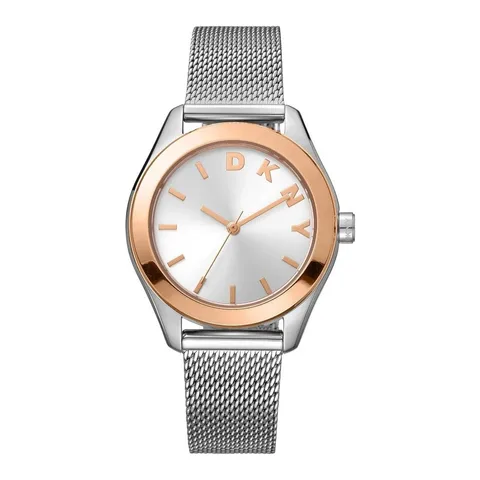 Dkny DK1L032M0055, otel, 34mm, argintiu, mecanism quartz, rezistent la apa 5 ATM