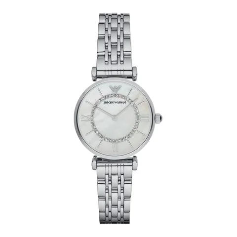 Emporio Armani cu mecanism quartz si bratara metalica Gianni T-Bar, Argintiu