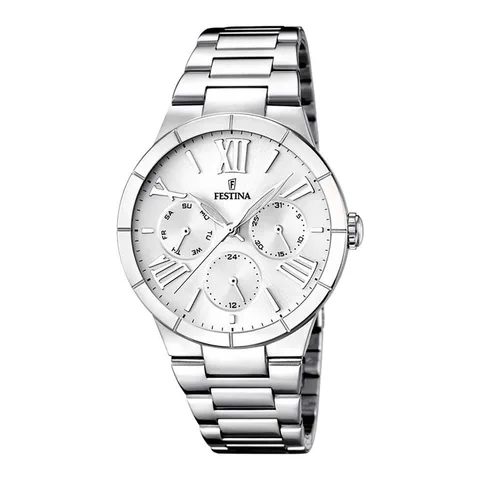 Festina cu functii multiple de otel inoxidabil, Argintiu