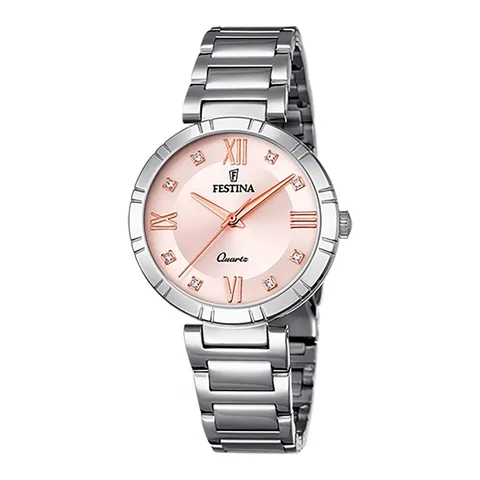 Festina rotund cu cristale, Argintiu