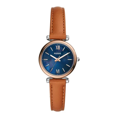 Fossil analog cu cadran Mother of Pearl, Maro