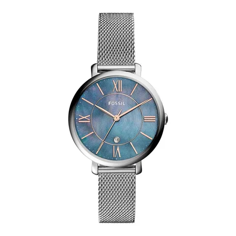 Fossil cu cadran cu model Guilloche Jaqueline, Gri