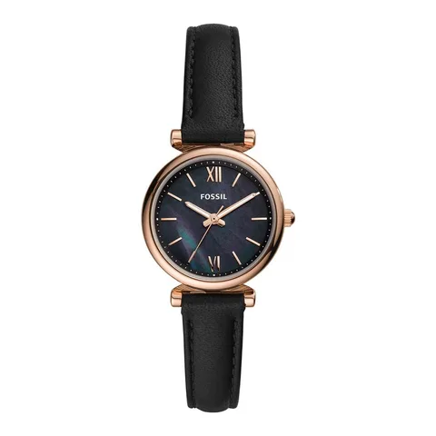 Fossil cu o curea de piele Carlie Mini, Negru