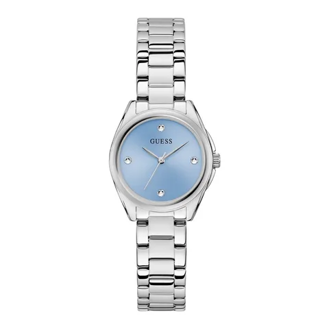 Guess analog cu o bratara metalica, Argintiu