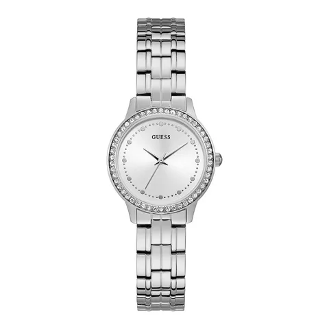 Guess decorat cu cristale, Argintiu