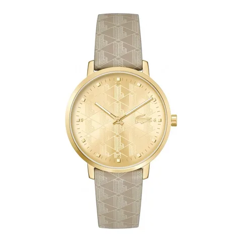 Lacoste 2001357 Crocorgin, curea piele crem, 35x6mm, rezistent la apa 30m