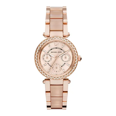 Michael Kors cu functii multiple decorat cu cristale Mini Parker, Auriu rose