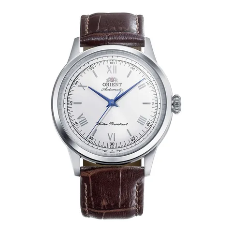 ORIENT unisex automatic cu o curea de piele, Maro coniac