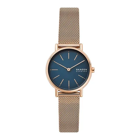 Skagen cu bratara cu model plasa Signatur, Auriu rose