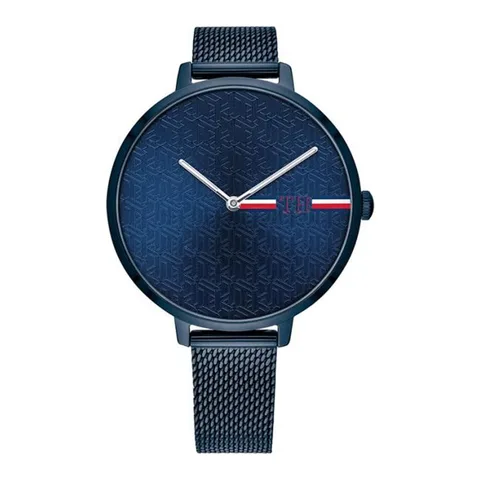Tommy Hilfiger analog cu bratara metalica cu model plasa, Bleumarin