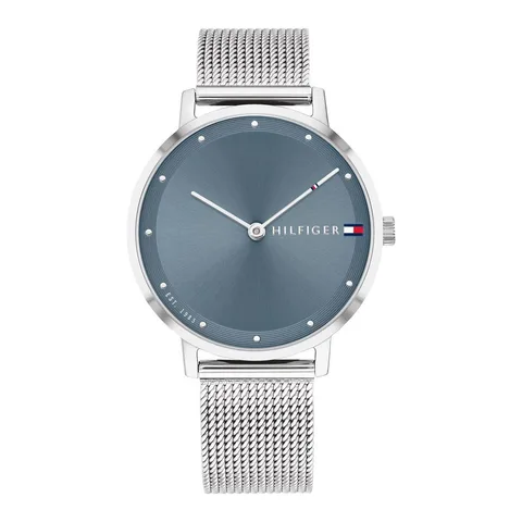 Tommy Hilfiger quartz cu bratara cu model plasa, Argintiu