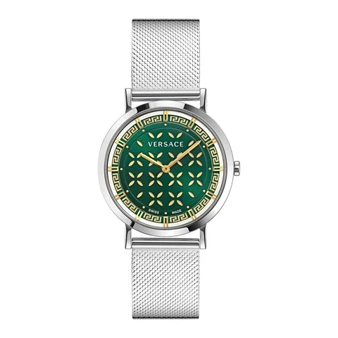 Versace VE3M01123, bratara din otel, cadran verde, rezistent la apa 50m